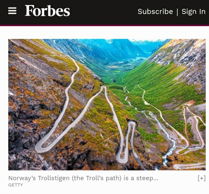 Faksimilie: Forbes 5 Awesome Road Trips In Scandinavia And The Nordics